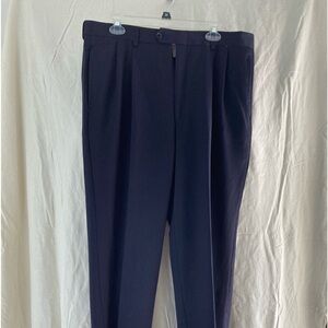 Men's Unbranded No Name Navy Blue Pleated Trouser Dress Pants 36 X 31